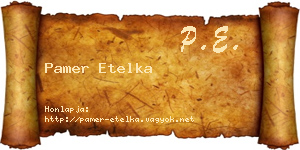 Pamer Etelka névjegykártya